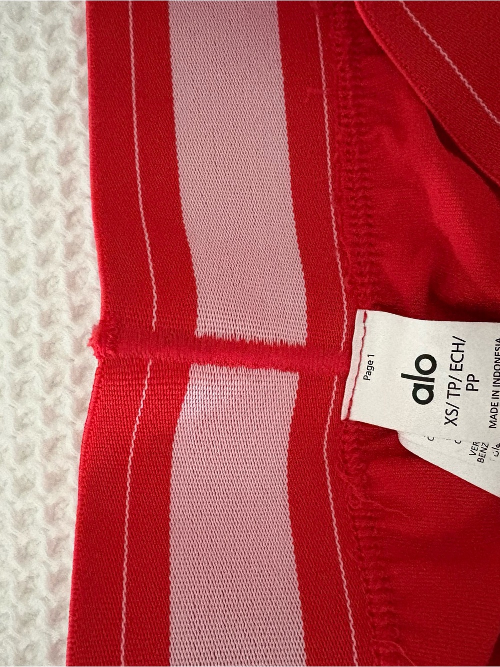 ALO Yoga Red Ribbed Crop Tank and Skort Set - Picture 3 of 6